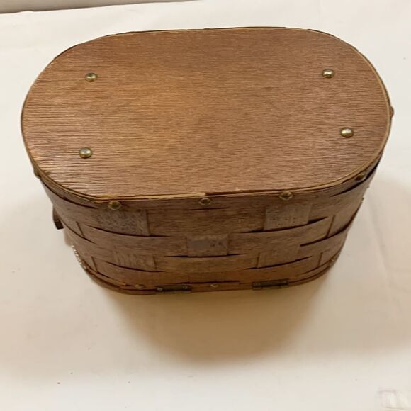 Vintage box purse with coin & tree wood top - Picture 6 of 9